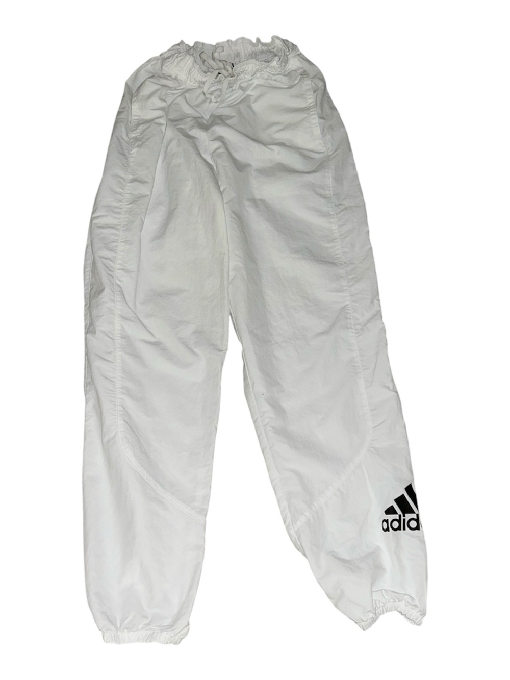 adidas White Track Joggers with Black Logo